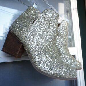Glitter Heeled Ankle Boots